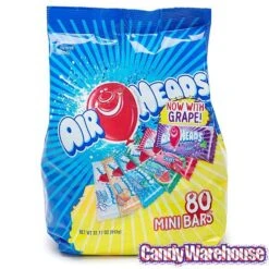 AirHeads Taffy Mini Candy Bars: 80-Piece Bag 8 AirHeads Taffy Mini Candy Bars: 80-Piece Bag -Candy Store airheads taffy mini candy bars 80 piece bag candy warehouse 3