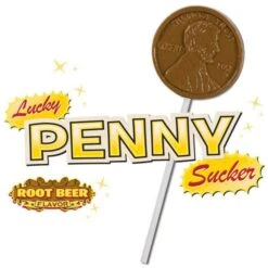 Archie McPhee Lucky Penny Lollipops: 2-Piece Set -Candy Store archie mcphee lucky penny lollipops 2 piece set candy warehouse 3