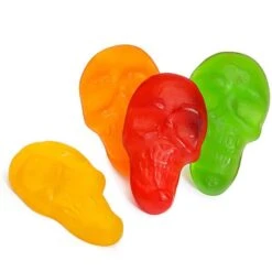 Assorted Colors Gummy Skulls: 5LB Bag