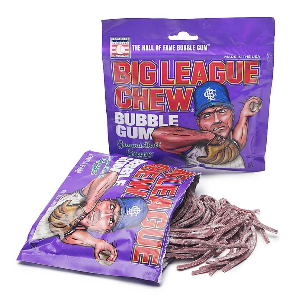 Big League Chew Bubble Gum Packs - Grape: 12-Piece Box 3 Big League Chew Bubble Gum Packs - Grape: 12-Piece Box