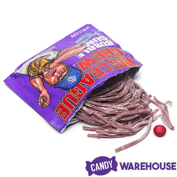 Big League Chew Bubble Gum Packs - Grape: 12-Piece Box 4 Big League Chew Bubble Gum Packs - Grape: 12-Piece Box - Image 2