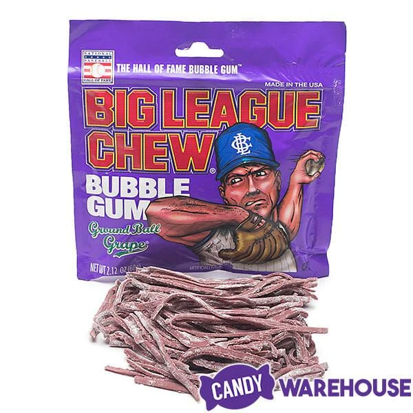 Big League Chew Bubble Gum Packs - Grape: 12-Piece Box 6 Big League Chew Bubble Gum Packs - Grape: 12-Piece Box - Image 4