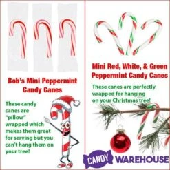 Bobs Sweet Stripes Mini Peppermint Candy Canes - Bulk: 1040-Piece Case -Candy Store bobs sweet stripes mini peppermint candy canes bulk 1040 piece case candy warehouse 3