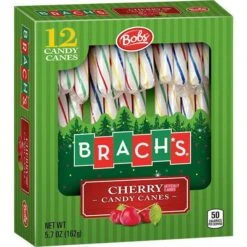 Bobs Sweet Stripes Rainbow Cherry Candy Canes: 12-Piece Box