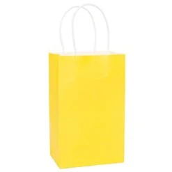 Candy Bags With Handles - Yellow: 12-Piece Pack
