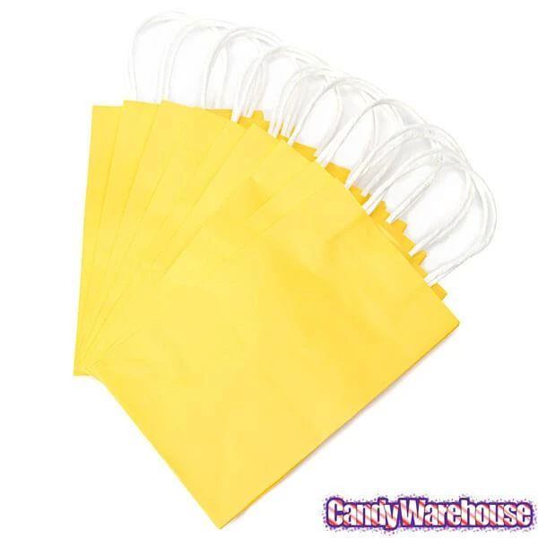 Candy Bags With Handles - Yellow: 12-Piece Pack 4 Candy Bags With Handles - Yellow: 12-Piece Pack - Image 2