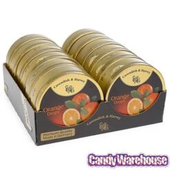 Cavendish & Harvey Hard Candy Drops Tins - Orange: 12-Piece Box -Candy Store cavendish and harvey hard candy drops tins orange 12 piece box candy warehouse 3