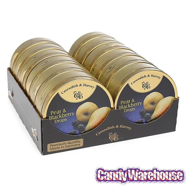 Cavendish & Harvey Hard Candy Drops Tins - Pear & Blackberry: 12-Piece Box 4 Cavendish & Harvey Hard Candy Drops Tins - Pear & Blackberry: 12-Piece Box - Image 2