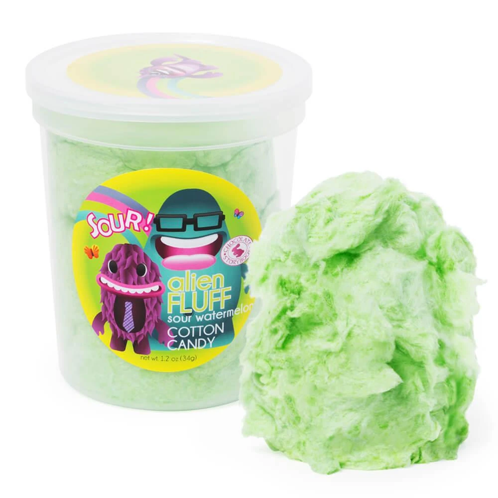 Chocolate Storybook Alien Fluff Cotton Candy - Sour Watermelon: 1-Ounce Tub 3 Chocolate Storybook Alien Fluff Cotton Candy - Sour Watermelon: 1-Ounce Tub