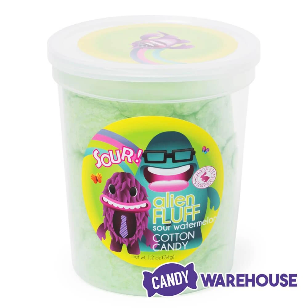 Chocolate Storybook Alien Fluff Cotton Candy - Sour Watermelon: 1-Ounce Tub 4 Chocolate Storybook Alien Fluff Cotton Candy - Sour Watermelon: 1-Ounce Tub - Image 2