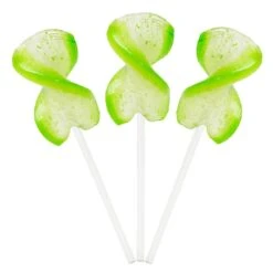 CurlyCutes Petite Crystal Ribbon Pops - Green Lime: 20-Piece Jar