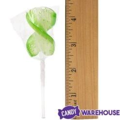 CurlyCutes Petite Crystal Ribbon Pops - Green Lime: 20-Piece Jar -Candy Store curlycutes petite crystal ribbon pops green lime 20 piece jar candy warehouse 3