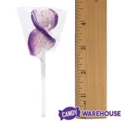 CurlyCutes Petite Crystal Ribbon Pops - Purple Grape: 20-Piece Jar -Candy Store curlycutes petite crystal ribbon pops purple grape 20 piece jar candy warehouse 6