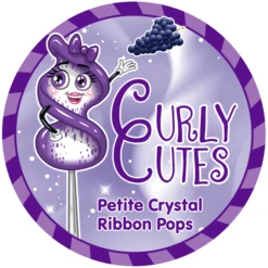 CurlyCutes Petite Crystal Ribbon Pops - Purple Grape: 20-Piece Jar -Candy Store curlycutes petite crystal ribbon pops purple grape 20 piece jar candy warehouse 7