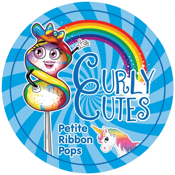 CurlyCutes Petite Crystal Ribbon Pops - Rainbow Cherry: 20-Piece Jar 4 CurlyCutes Petite Crystal Ribbon Pops - Rainbow Cherry: 20-Piece Jar - Image 2
