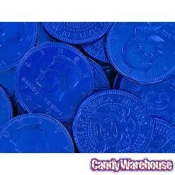 Dark Blue Foiled Milk Chocolate Coins: 1LB Bag -Candy Store dark blue foiled milk chocolate coins 1lb bag candy warehouse 5