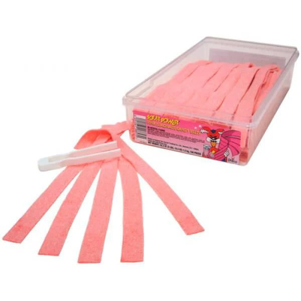 Dorval Sour Power Belts Candy - Pink Lemonade: 150-Piece Tub 4 Dorval Sour Power Belts Candy - Pink Lemonade: 150-Piece Tub - Image 2