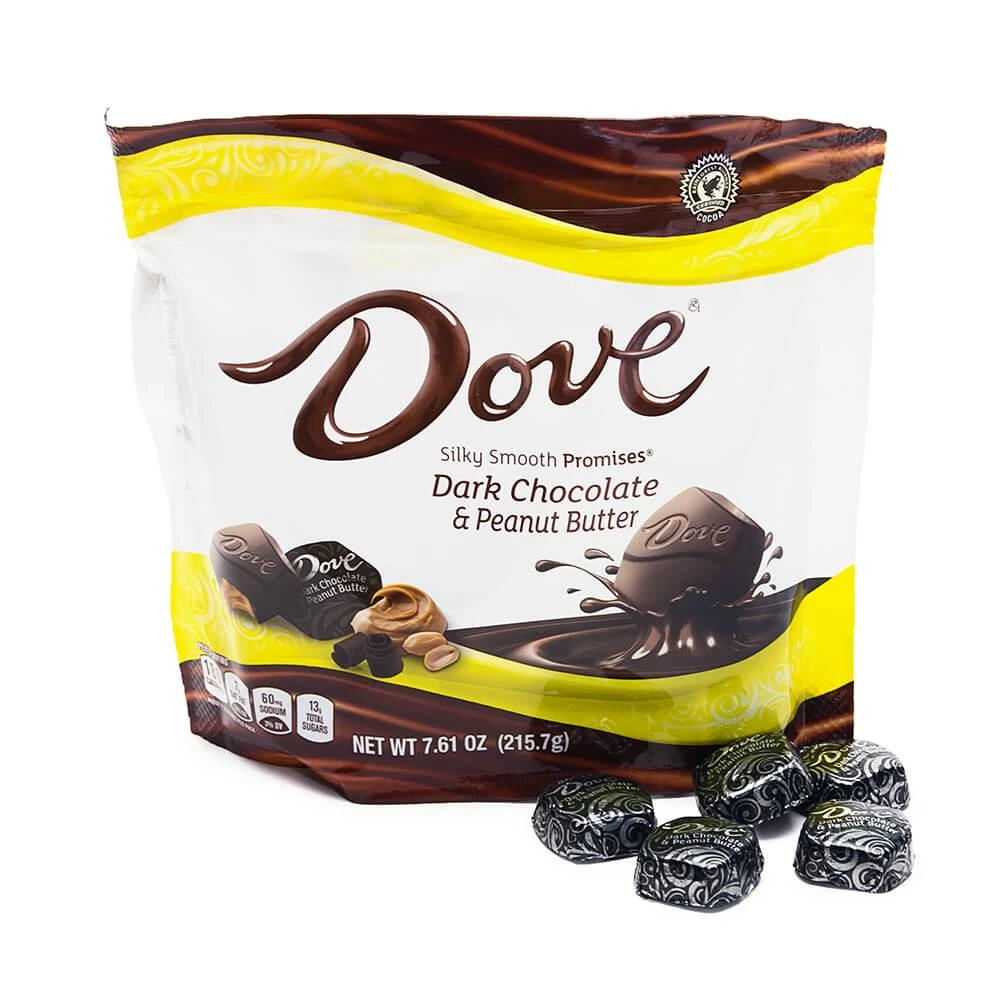 Dove Dark Chocolate Peanut Butter Squares: 28-Piece Bag 3 Dove Dark Chocolate Peanut Butter Squares: 28-Piece Bag