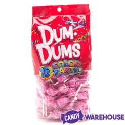 Dum Dums Hot Pink Party Pops - Watermelon: 75-Piece Bag -Candy Store dum dums hot pink party pops watermelon 75 piece bag candy warehouse 3