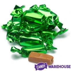 Foiled Caramel Candy - Green: 180-Piece Bag -Candy Store foiled caramel candy green 180 piece bag candy warehouse 3