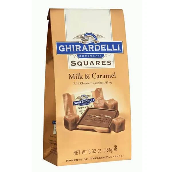 Ghirardelli Milk Chocolate Squares With Caramel Filling 5-Ounce Bags: 6-Piece Box 3 Ghirardelli Milk Chocolate Squares With Caramel Filling 5-Ounce Bags: 6-Piece Box