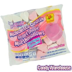 Giant Pink & White Marshmallow Hearts: 30-Piece Bag -Candy Store giant pink and white marshmallow hearts 30 piece bag candy warehouse 4