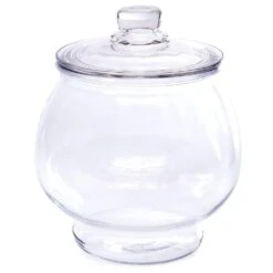 Glass Round 1/2-Gallon Candy Jar With Glass Lid
