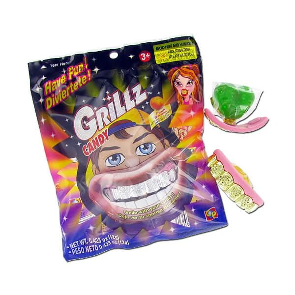 Grillz Metal Teeth Candy Packs: 12-Piece Box 3 Grillz Metal Teeth Candy Packs: 12-Piece Box