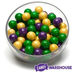 Gumballs Color Combo - Purple, Green And Gold: 6LB Box -Candy Store gumballs color combo purple green and gold 6lb box candy warehouse 4