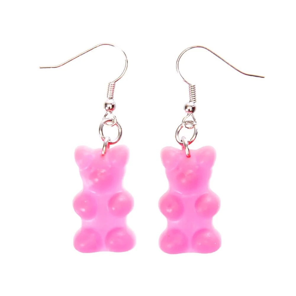 Gummy Bear Earrings - Pink 3 Gummy Bear Earrings - Pink