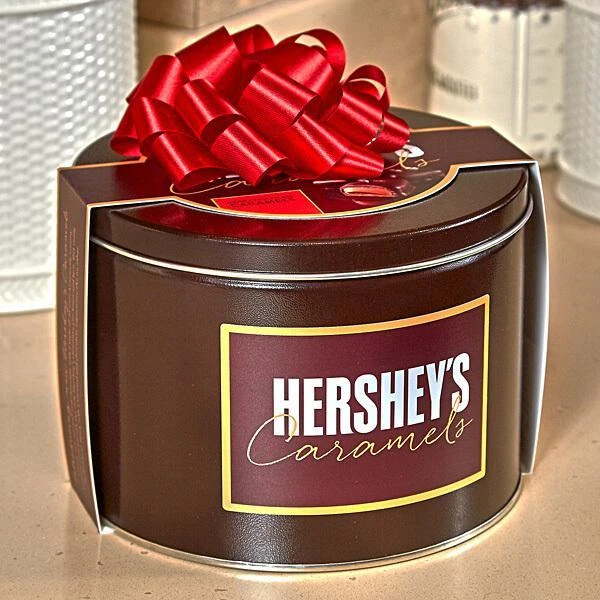 Hershey's Caramels - Milk And Dark Chocolate Caramel Candy: 2.5LB Gift Tin 4 Hershey's Caramels - Milk And Dark Chocolate Caramel Candy: 2.5LB Gift Tin - Image 2