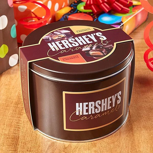 Hershey's Caramels - Milk And Dark Chocolate Caramel Candy: 2.5LB Gift Tin 6 Hershey's Caramels - Milk And Dark Chocolate Caramel Candy: 2.5LB Gift Tin - Image 4