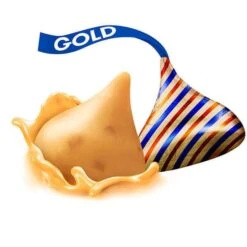 Hershey's Gold Kisses Caramel Creme Candy With Pretzel Bits: 60-Piece Bag