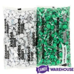 Hershey's Kisses Color Combo - Dark Green And White: 800-Piece Box -Candy Store hershey s kisses color combo dark green and white 800 piece box candy warehouse 3