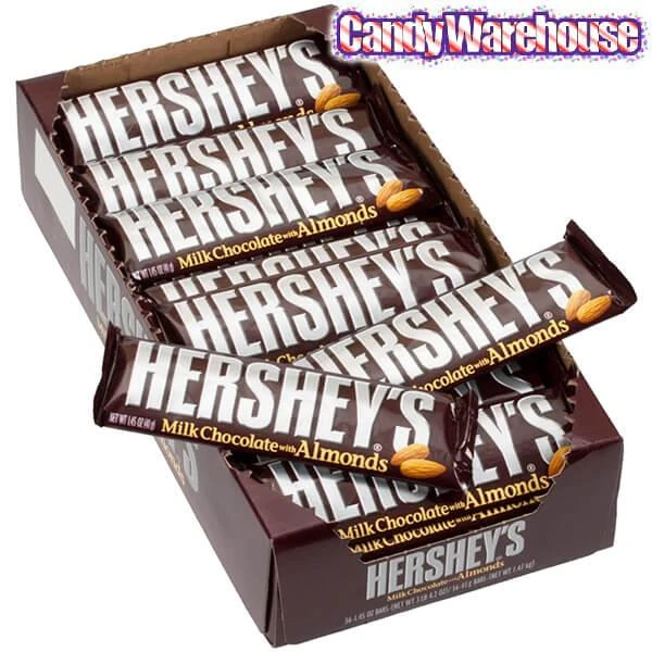 Hershey's Milk Chocolate With Almonds Candy Bars: 36-Piece Box 4 Hershey's Milk Chocolate With Almonds Candy Bars: 36-Piece Box - Image 2