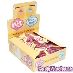 It's A Girl Foiled Chocolate Coins In Mesh Bags: 18-Piece Box -Candy Store it s a girl foiled chocolate coins in mesh bags 18 piece box candy warehouse 3