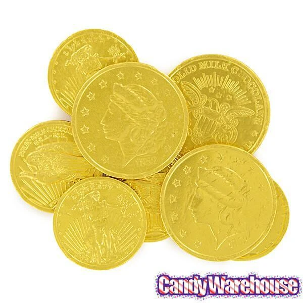 Madelaine Gold Foiled Milk Chocolate Coins - Assorted: 5LB Bag 6 Madelaine Gold Foiled Milk Chocolate Coins - Assorted: 5LB Bag - Image 4