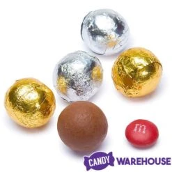 Madelaine Silver & Gold Foiled Milk Chocolate Balls: 5LB Bag -Candy Store madelaine silver and gold foiled milk chocolate balls 5lb bag candy warehouse 4