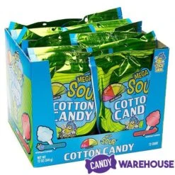 Mega Sour Cotton Candy Packs: 12-Piece Display -Candy Store mega sour cotton candy packs 12 piece display candy warehouse 3