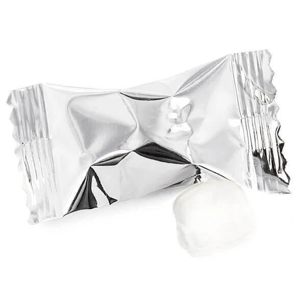 Metallic Silver Wrapped Buttermint Creams: 300-Piece Case 3 Metallic Silver Wrapped Buttermint Creams: 300-Piece Case