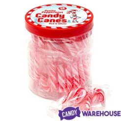 Mini Candy Canes - Red And White: 45-Piece Jar -Candy Store mini candy canes red and white 45 piece jar candy warehouse 8
