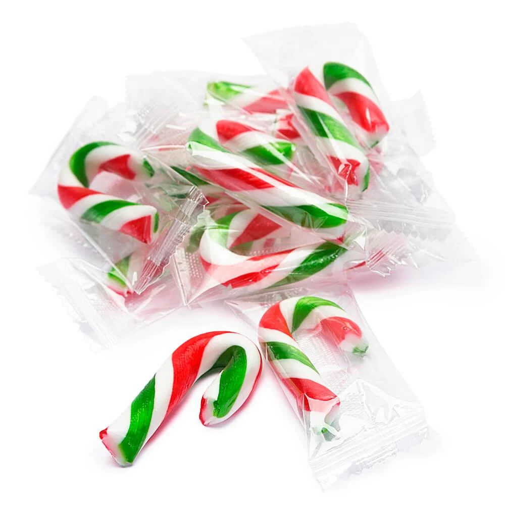Mini Candy Canes - Red, Green, And White: 100-Piece Tub 3 Mini Candy Canes - Red, Green, And White: 100-Piece Tub