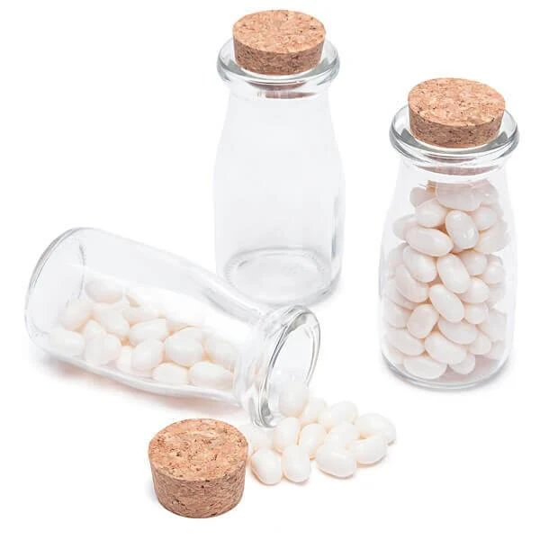 Mini Glass Favor Jars - 3-Ounce Milk Bottle With Cork Stopper: 12-Piece Set 3 Mini Glass Favor Jars - 3-Ounce Milk Bottle With Cork Stopper: 12-Piece Set