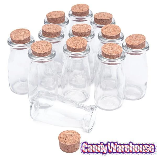 Mini Glass Favor Jars - 3-Ounce Milk Bottle With Cork Stopper: 12-Piece Set 6 Mini Glass Favor Jars - 3-Ounce Milk Bottle With Cork Stopper: 12-Piece Set - Image 4