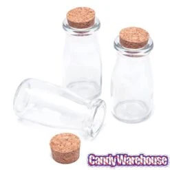 Mini Glass Favor Jars - 3-Ounce Milk Bottle With Cork Stopper: 12-Piece Set 11 Mini Glass Favor Jars - 3-Ounce Milk Bottle With Cork Stopper: 12-Piece Set -Candy Store mini glass favor jars 3 ounce milk bottle with cork stopper 12 piece set candy warehouse 5