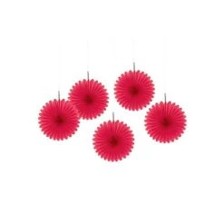 Mini Hanging Fans - Apple Red: 5-Piece Pack