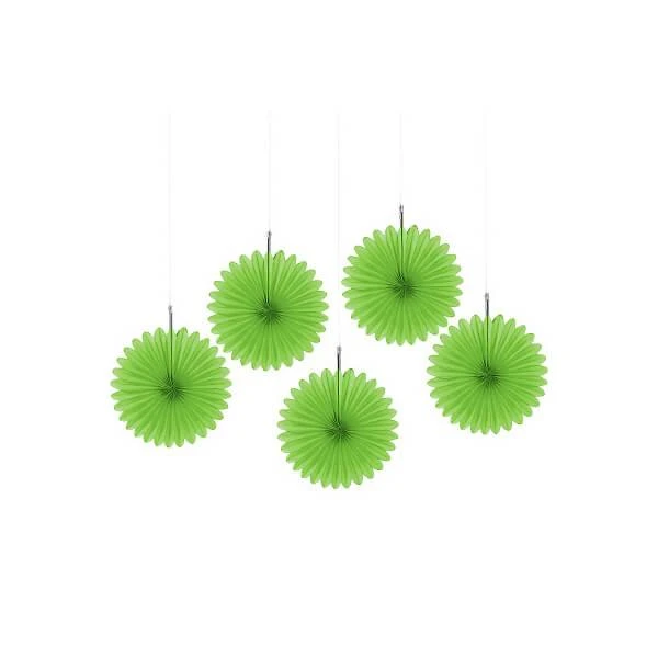 Mini Hanging Fans - Kiwi Green: 5-Piece Pack 3 Mini Hanging Fans - Kiwi Green: 5-Piece Pack