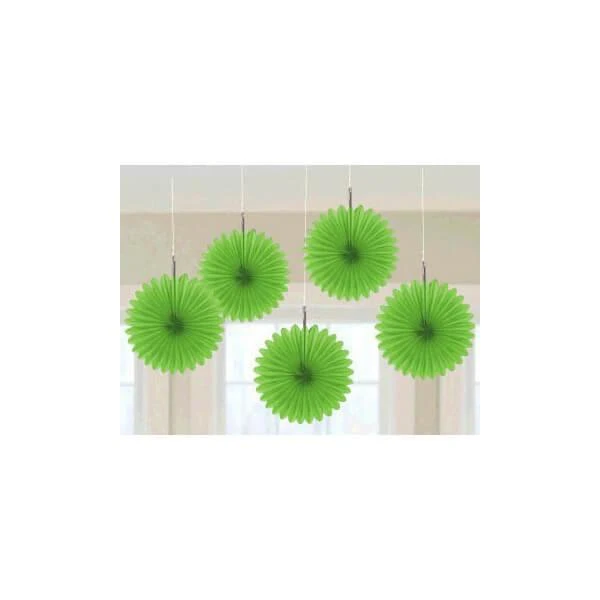 Mini Hanging Fans - Kiwi Green: 5-Piece Pack 4 Mini Hanging Fans - Kiwi Green: 5-Piece Pack - Image 2