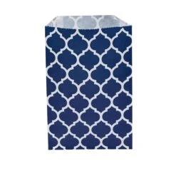 Navy Blue Casablanca Pattern Candy Bags: 25-Piece Pack