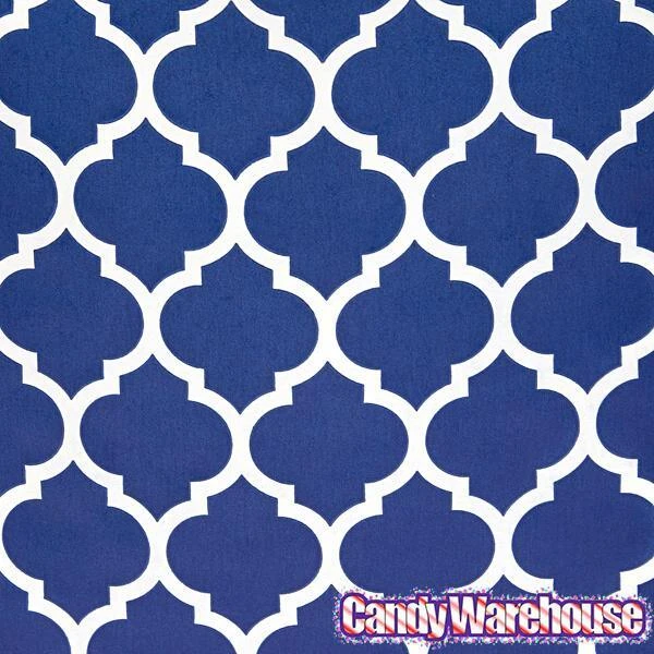 Navy Blue Casablanca Pattern Candy Bags: 25-Piece Pack 5 Navy Blue Casablanca Pattern Candy Bags: 25-Piece Pack - Image 3